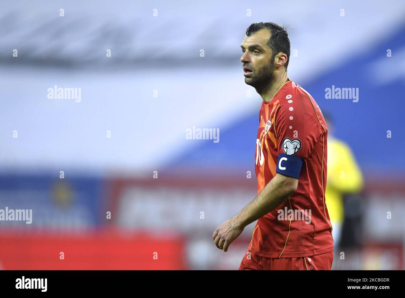 Goran Pandev during the FIFA World Cup Qatar 2022 qualification football match Romania v North Macedonia in Bucharest, on March 25, 2021. (Photo by Alex Nicodim/NurPhoto) Stock Photo