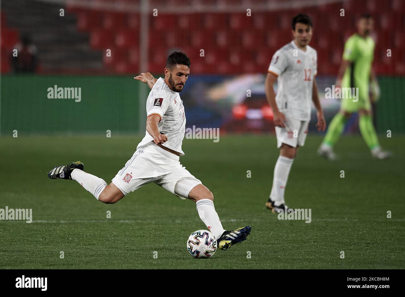 Koke Resurreccion (Atletico Madrid) of Spain does passed during the FIFA World Cup 2022 Qatar qualifying match between Spain and Greece at Estadio Nuevo Los Carmenes on March 25, 2021 in Granada, Spain. (Photo by Jose Breton/Pics Action/NurPhoto) Stock Photo