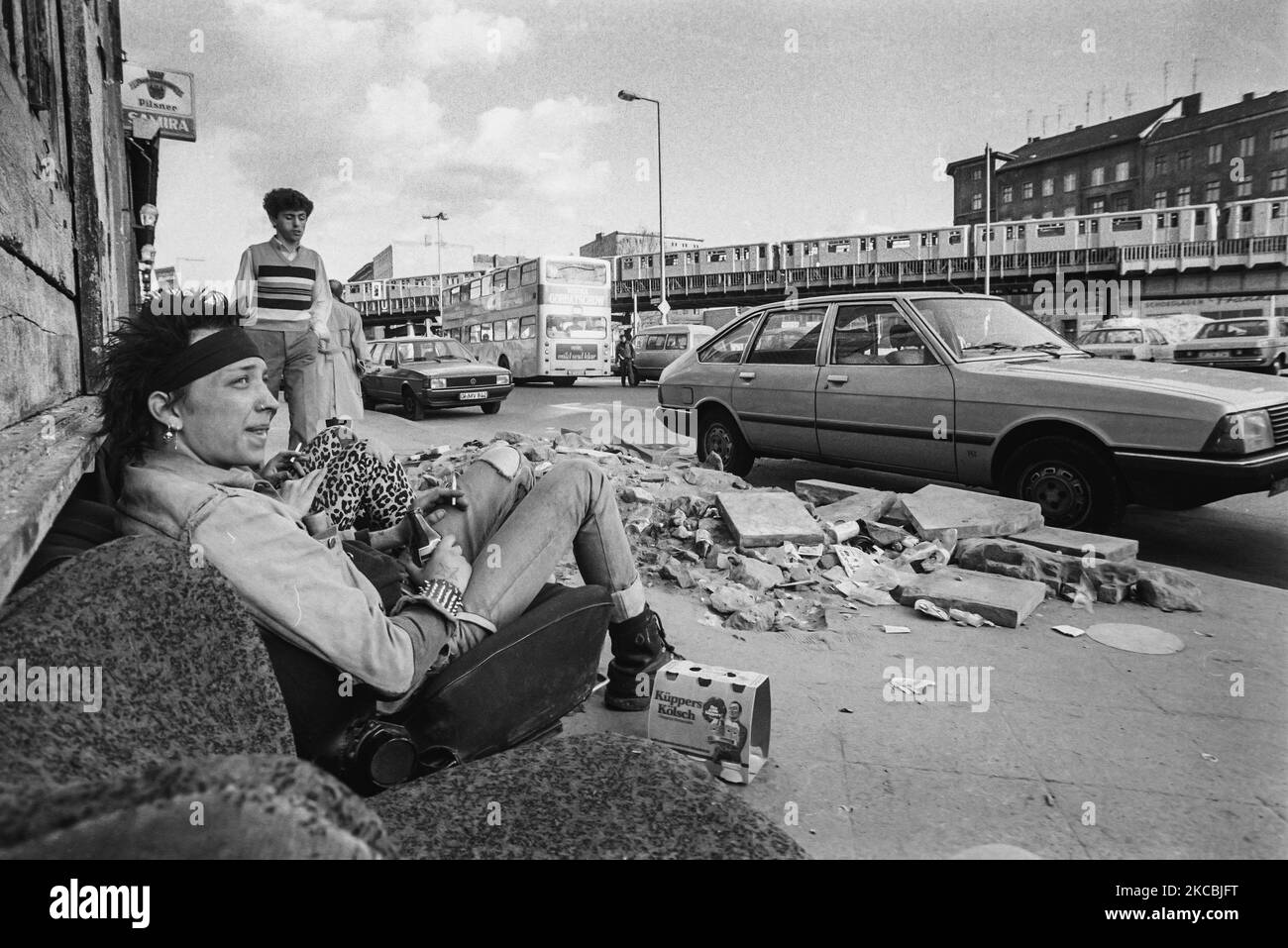 Squatters in Skalitzer strasse, West Berlin, Germany, 1983. Stock Photo