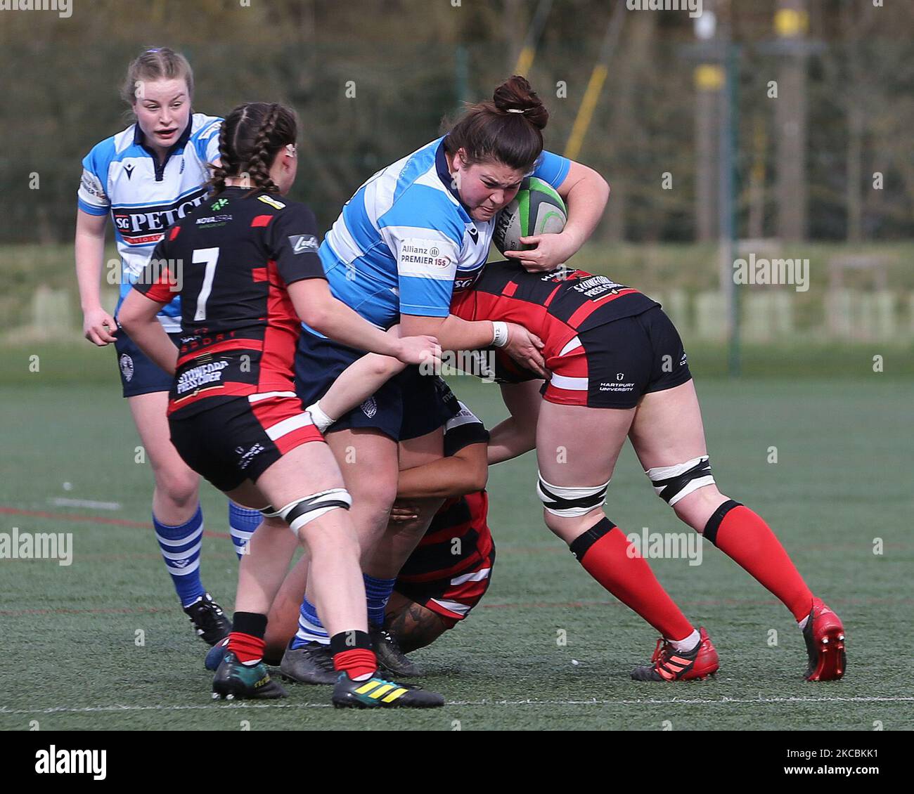 DMP Durham Sharks' Brogan Churm during the WOMEN'S ALLIANZ PREMIER 15S match between DMP Durham Sharks and Gloucester Hartpury Women at Maiden Castle, Durham City on Saturday 27th March 2021. (Photo by Mark Fletcher/MI News/NurPhoto) Stock Photo