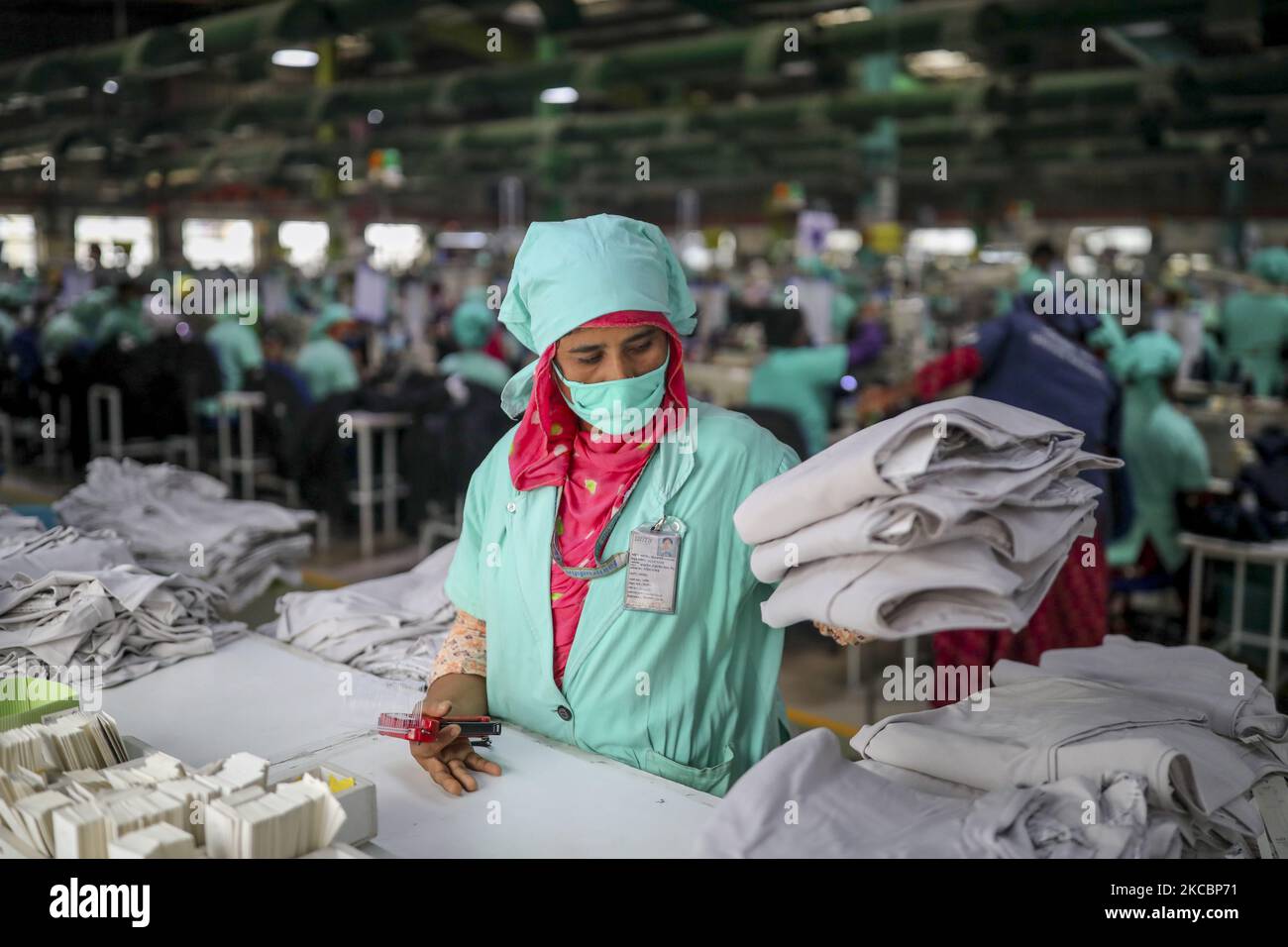 Ready made garments worker works in a garments factory in Gazipur