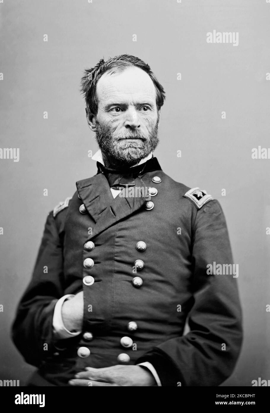 Portrait of William Tecumseh Sherman, who served as a general in the Union Army. Stock Photo