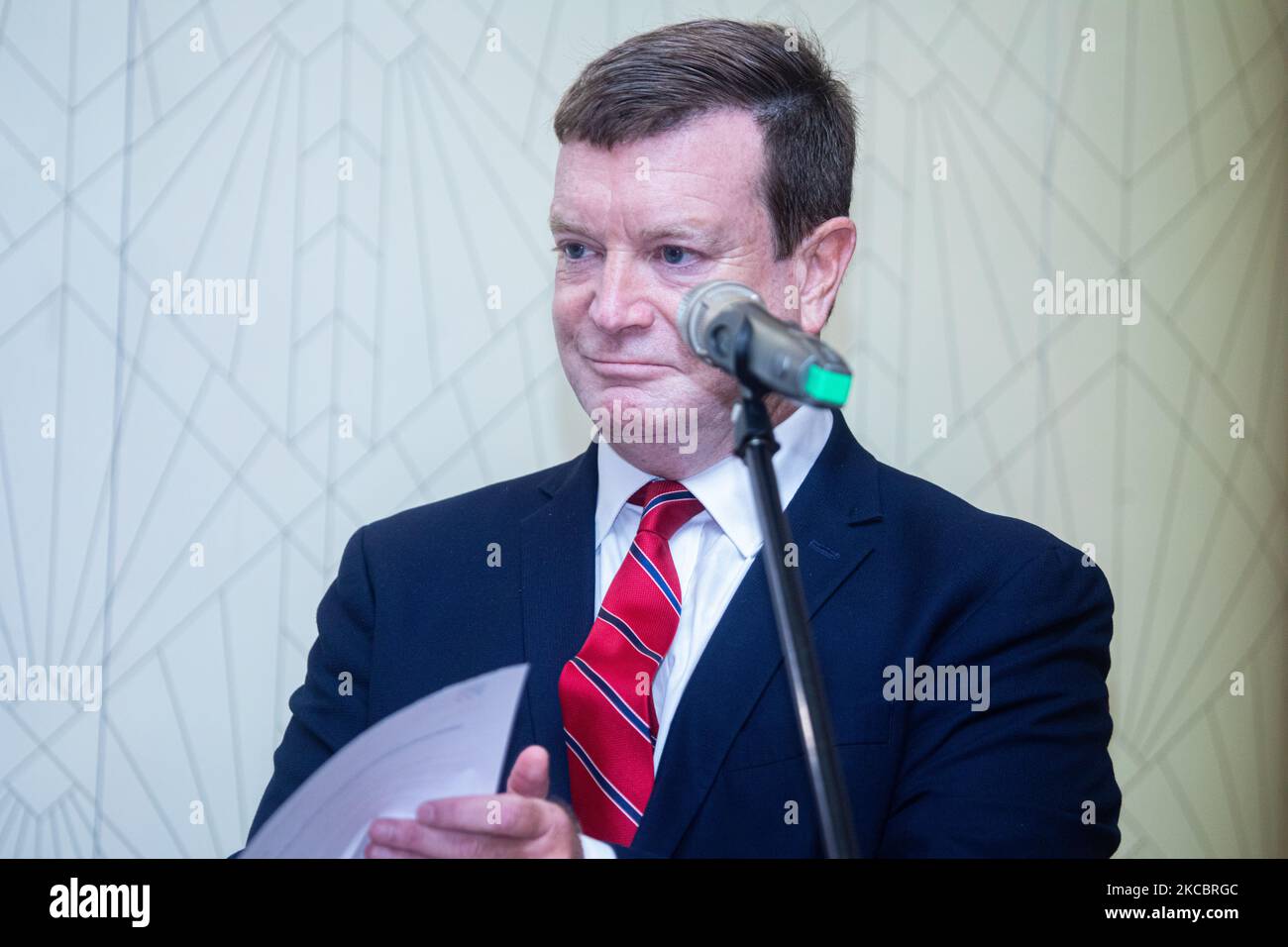 US Ambassador to Palau John HennesseyNiland speaks at a press