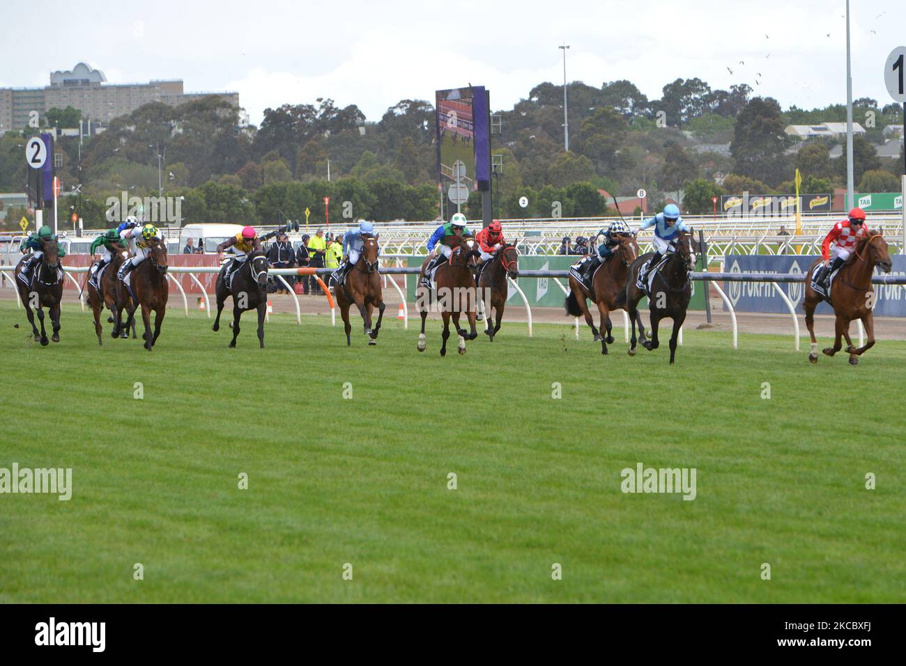 Melbourne, Victoria, Australia. 3rd Nov, 2022. Jockeys and people take part during 3rd day of