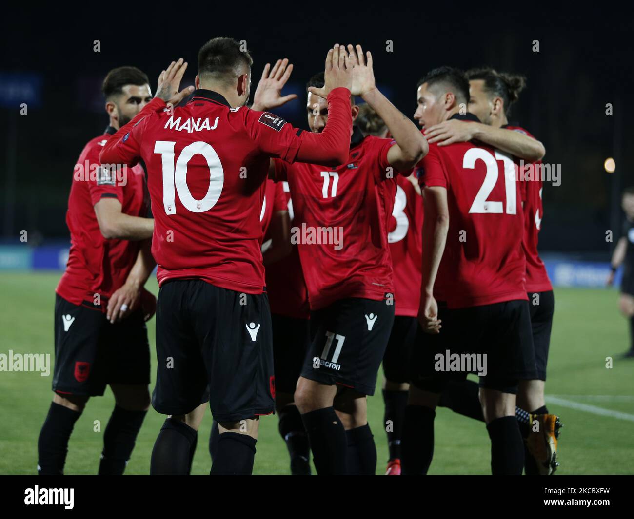 Albania Team during the match to qualify for the Football World Cup