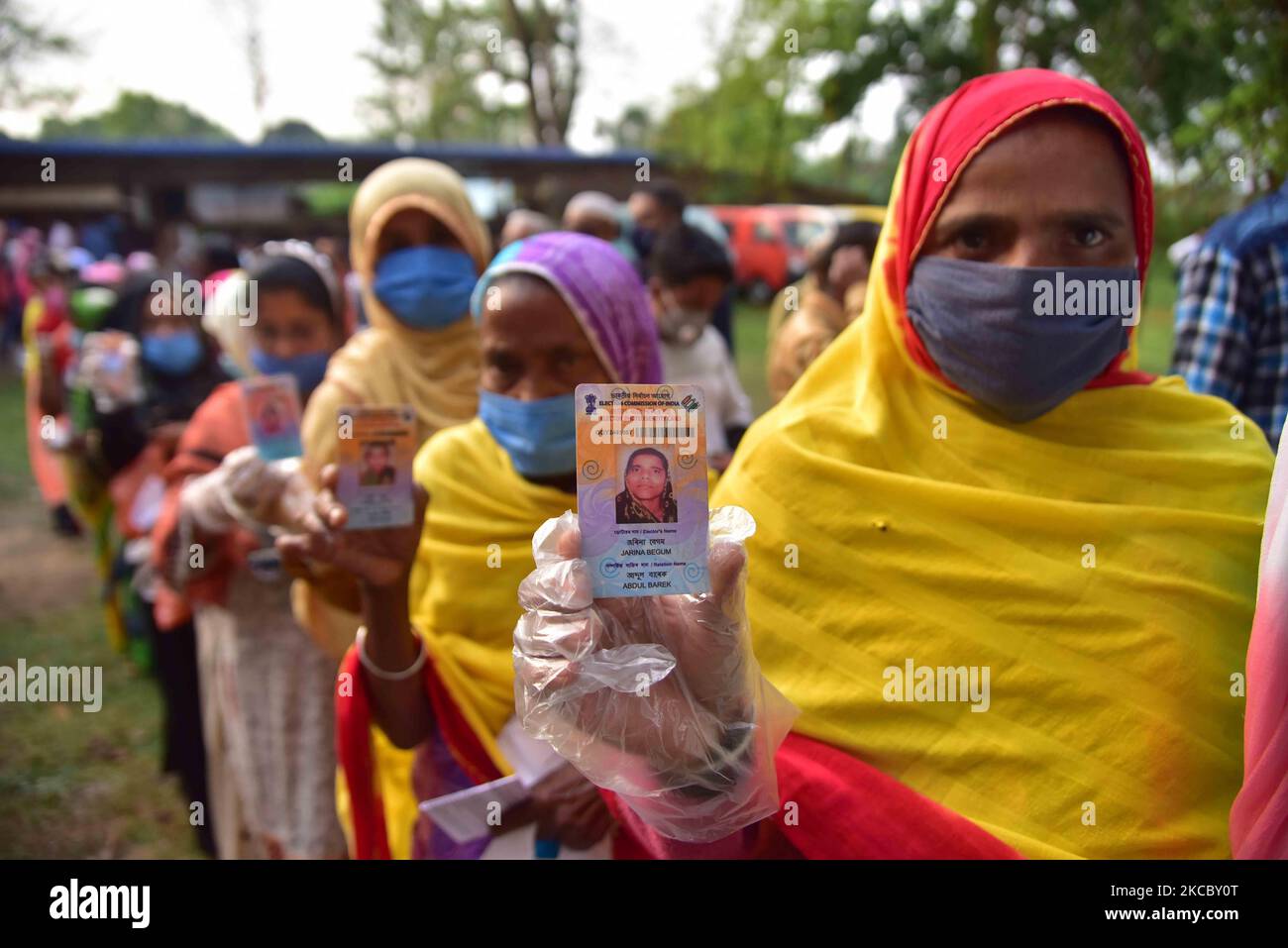 Voters queue up to cast their ballots during second phase polling for