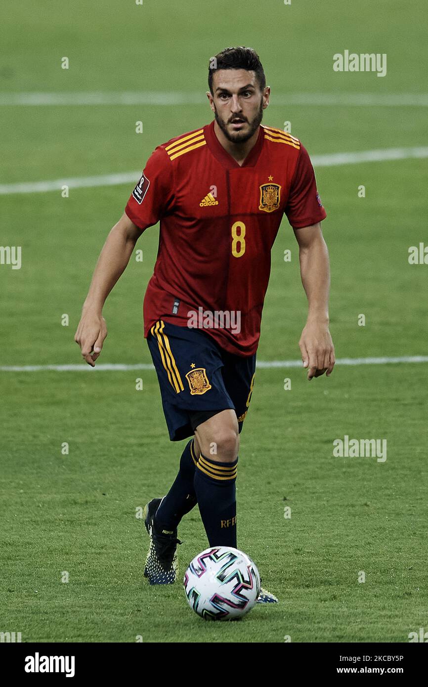 Koke Resurreccion (Atletico Madrid) of Spain in action during the FIFA World Cup 2022 Qatar qualifying match between Spain and Kosovo at Estadio de La Cartuja on March 31, 2021 in Seville, Spain. (Photo by Jose Breton/Pics Action/NurPhoto) Stock Photo