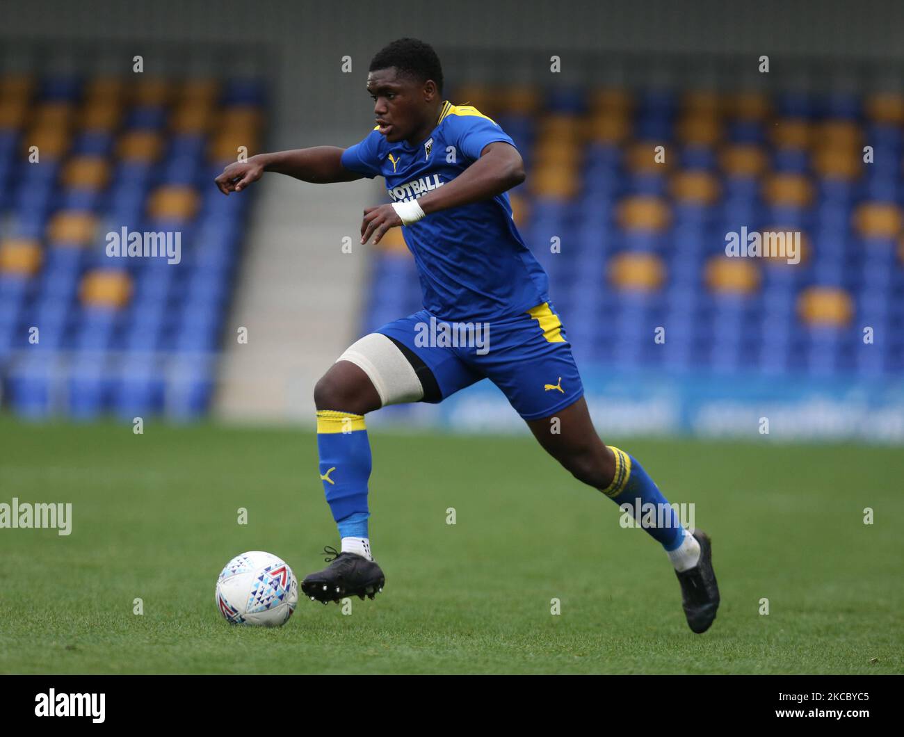 Obed Yeboah of AFC Wimbledon during FA Youth Cup Fourth Round Proper between AFC Wimbledon and Tottenham Hotspur at Plough Lane Ground on 31st March, 2021 in Wimbledon, England. (Photo by Action Foto Sport/NurPhoto) Stock Photo