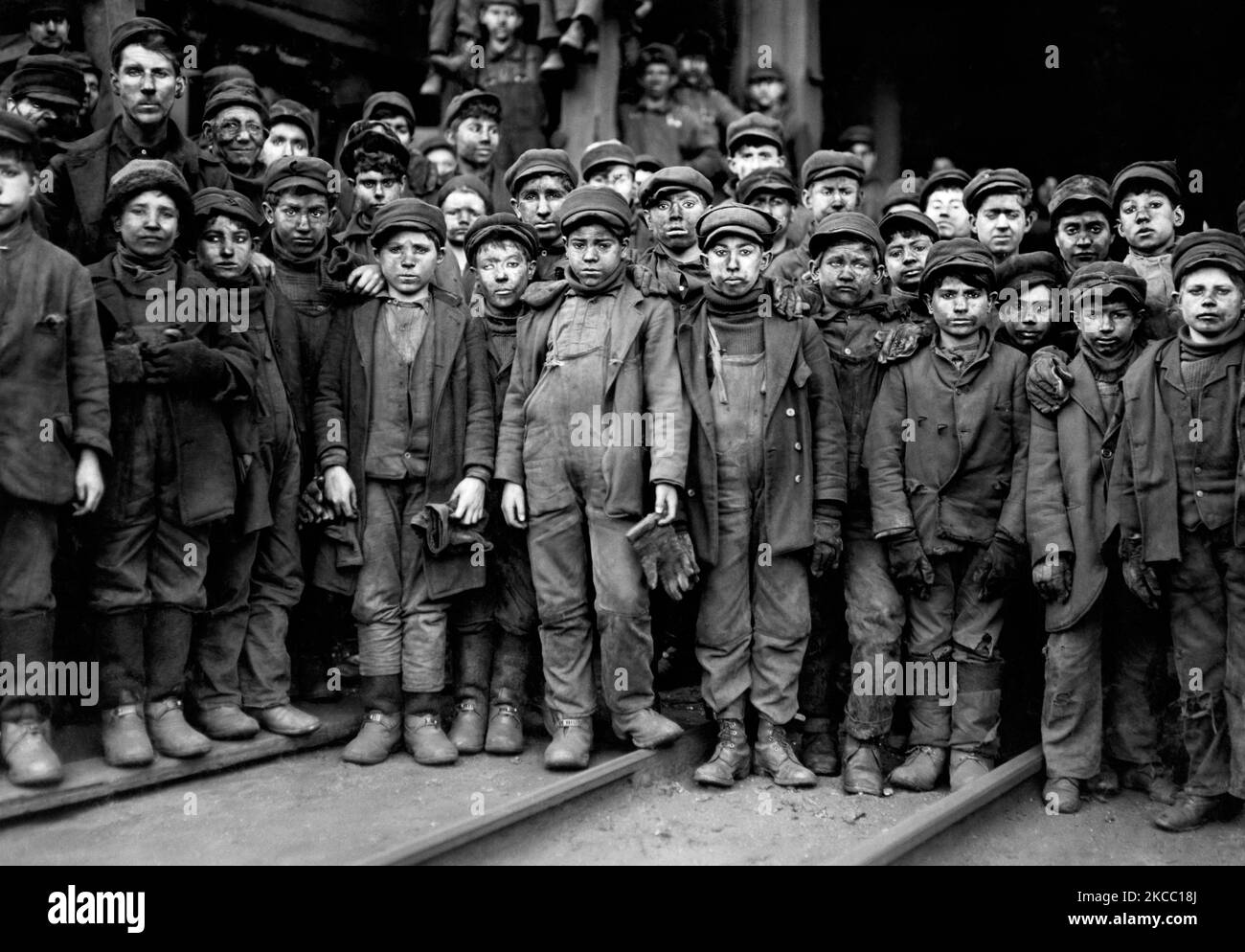 Breaker boys of the Pennsylvania Coal Company, 1911. Stock Photo
