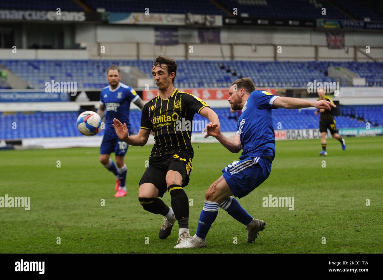 Bristol Rovers Pablo Martinez blocks Ipswichs Alan Judges cross during ...