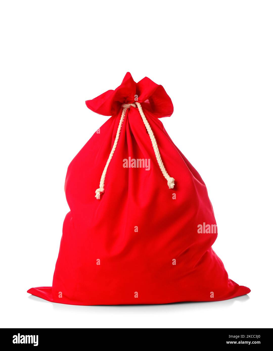 Santa Claus red bag on white background Stock Photo - Alamy