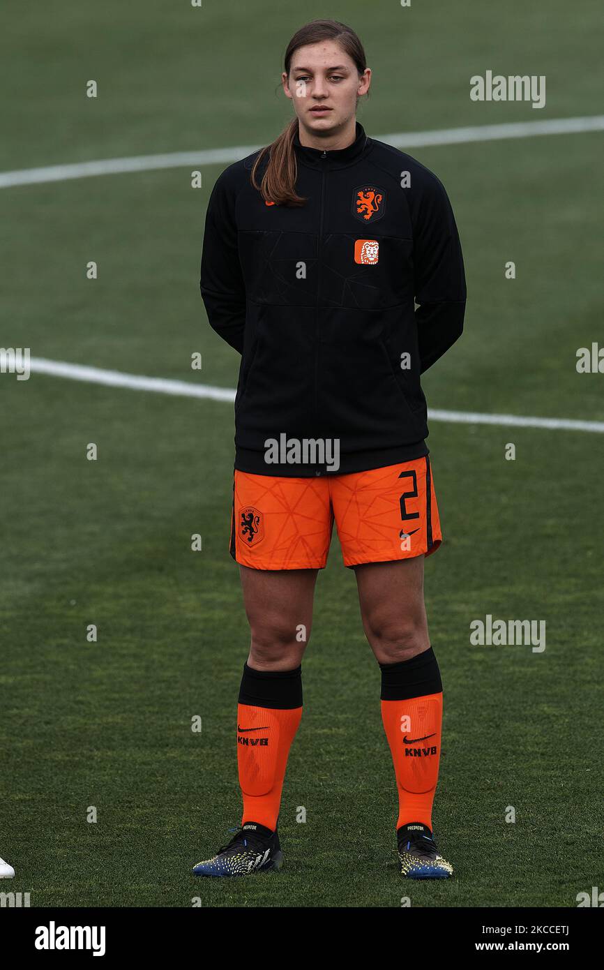 Aniek Nouwen of Netherlands during the Women's International Friendly match between Spain and Netherlands on April 09, 2021 in Marbella, Spain. Sporting stadiums around Spain remain under strict restrictions due to the Coronavirus Pandemic as Government social distancing laws prohibit fans inside venues resulting in games being played behind closed doors. (Photo by Jose Breton/Pics Action/NurPhoto) Stock Photo