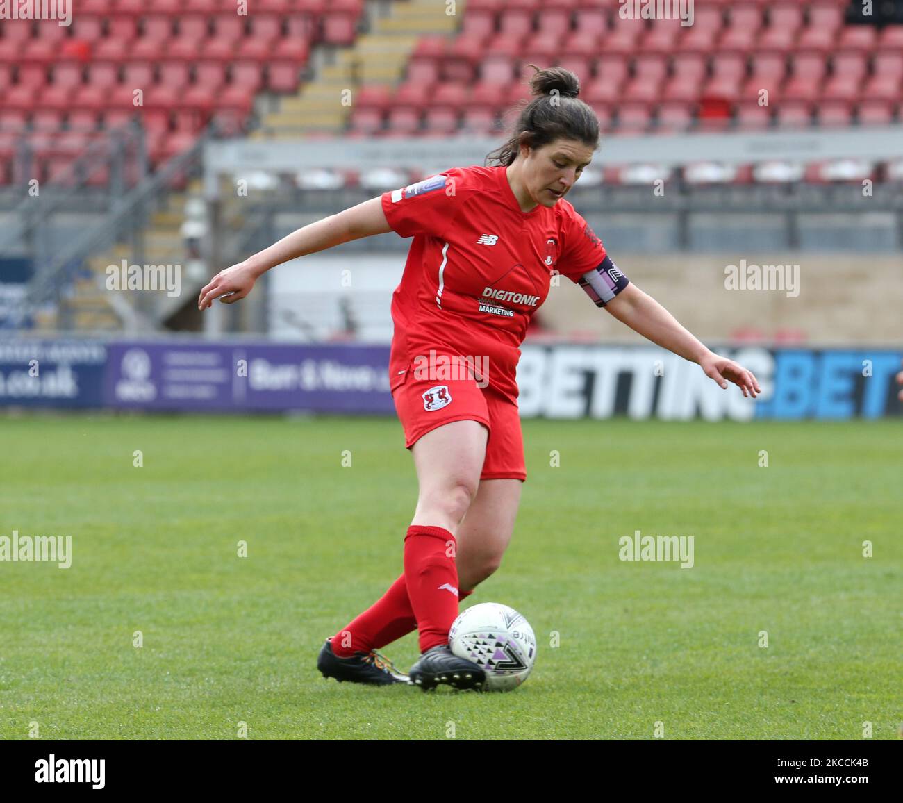 Egle Trezzi of Leyton Orient Women during The Vitality Women's FA Cup Third Round Proper between Leyton Orient Women and Chichester & Selsey Ladies at Breyer Group Stadium, Brisbane Road, London UK on 11th April 2021 (Photo by Action Foto Sport/NurPhoto) Stock Photo