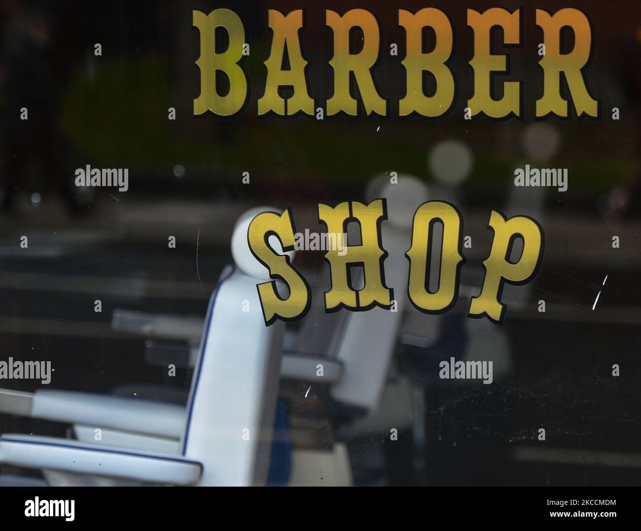 A closed Barber Shop seen in Dublin city center during the COVID19