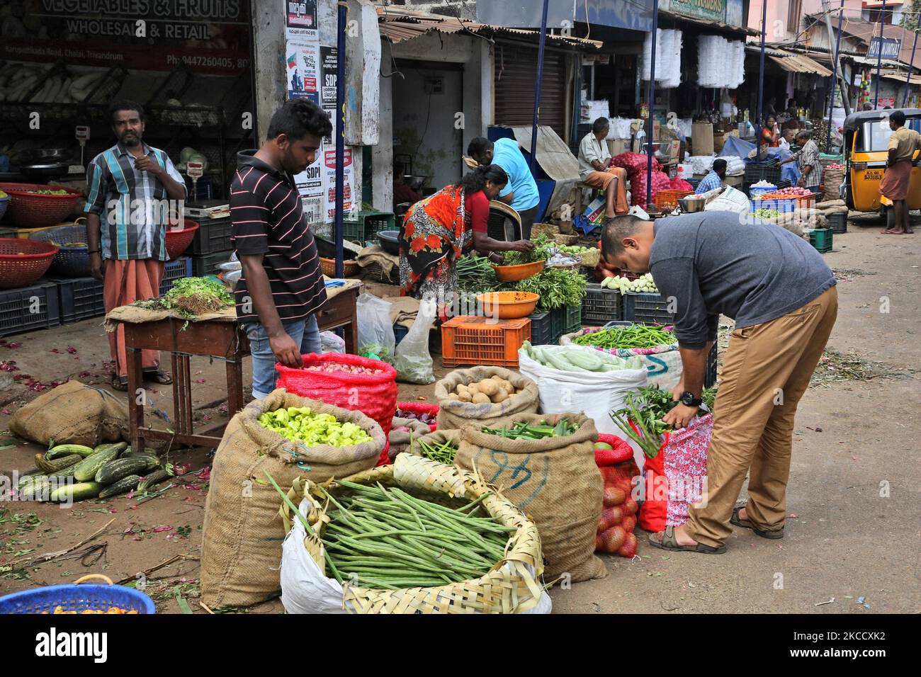 Fruits and vegetables being sold at the Chalai market in the city of