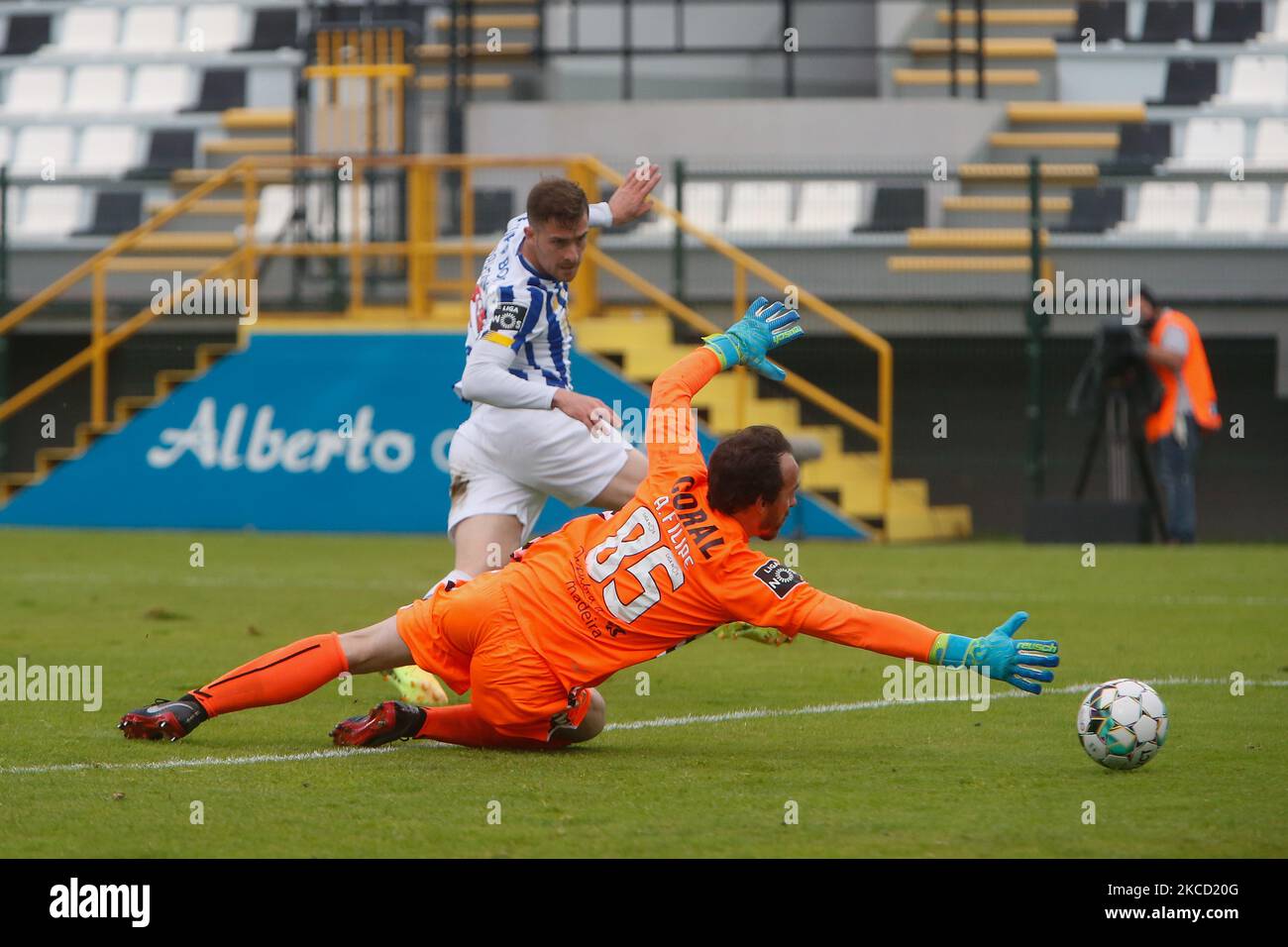 CS Maritimo Goalkeeper Amir Abedzadeh in action during the Liga Nos match  between CD Nacional and CS Maritimo at Estádio da Madeira on March 12, 2021  in Funchal, Madeira, Portugal. (Photo by