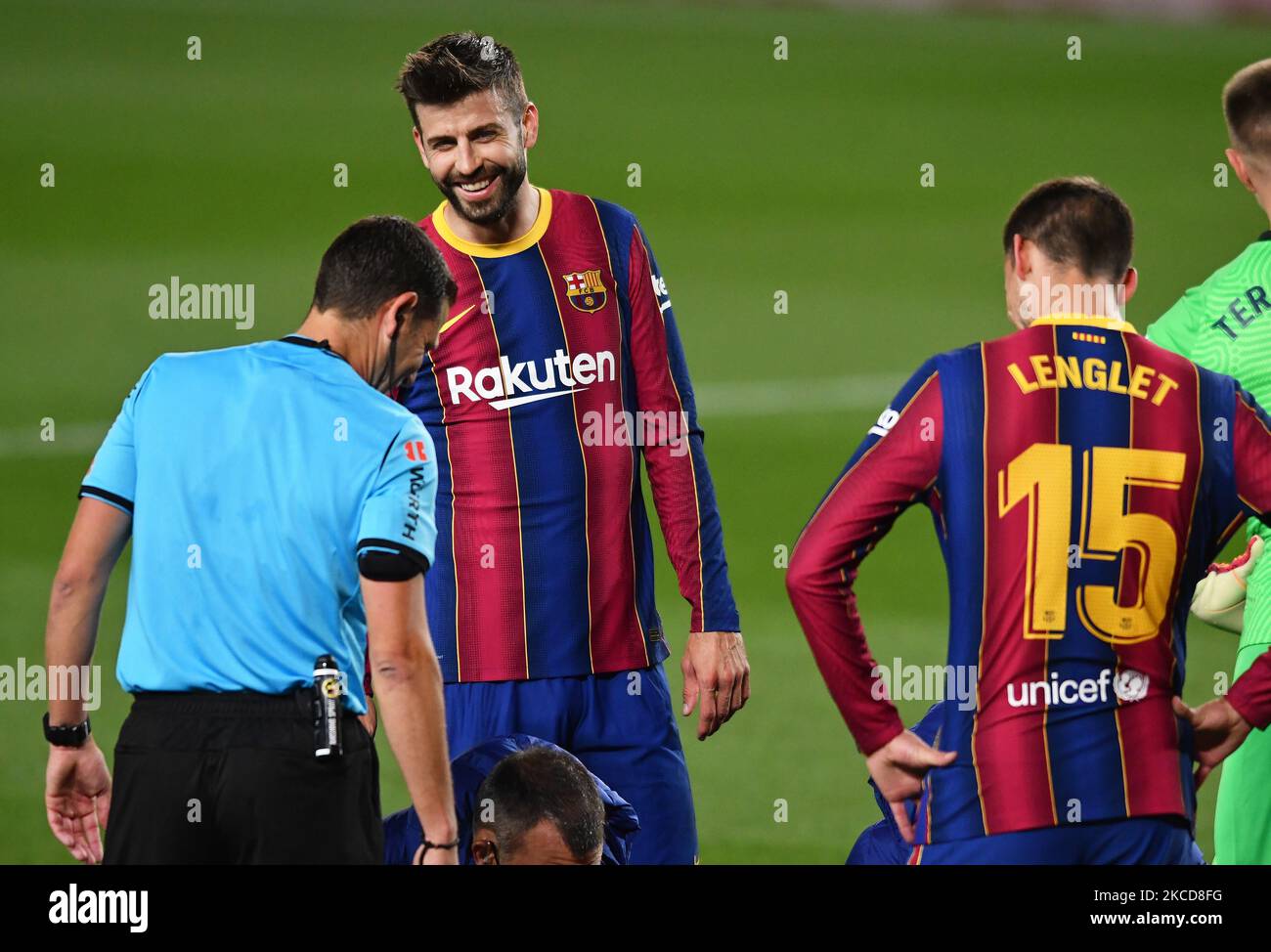 Gerard Pique during the match between FC Barcelona and Getafe CF, corresponding to the week 31 of the Liga Santander, played at the Camp Nou Stadium, on 22th April 2021, in Barcelona, Spain. -- (Photo by Urbanandsport/NurPhoto) Stock Photo