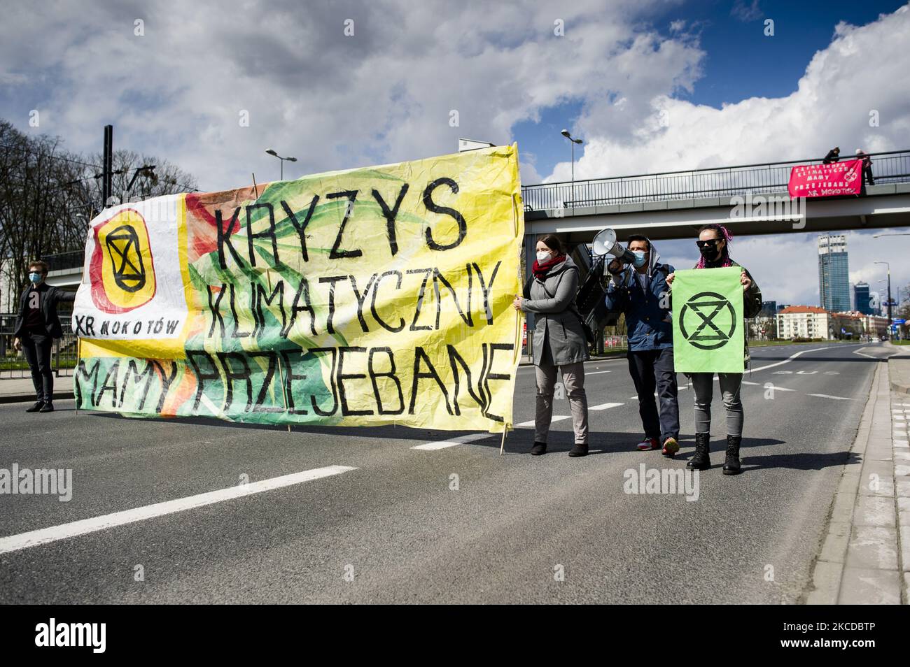 Climate activists gathered in a few places in Warsaw, Poland, forming