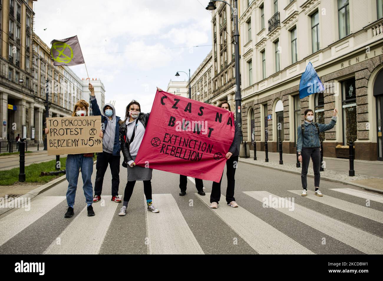 Climate activists gathered in a few places in Warsaw, Poland, forming