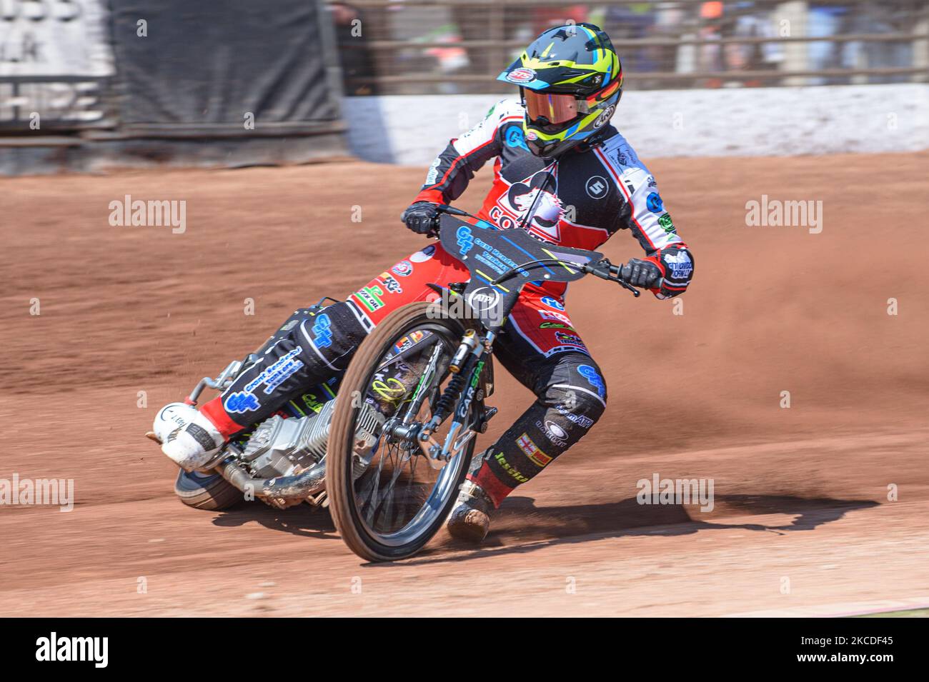 Kyle Bickley in action during the Belle Vue Experience training day at the National Speedway Stadium, Manchester, England on 25th April 2021. (Photo by Ian Charles/MI News/NurPhoto) Stock Photo