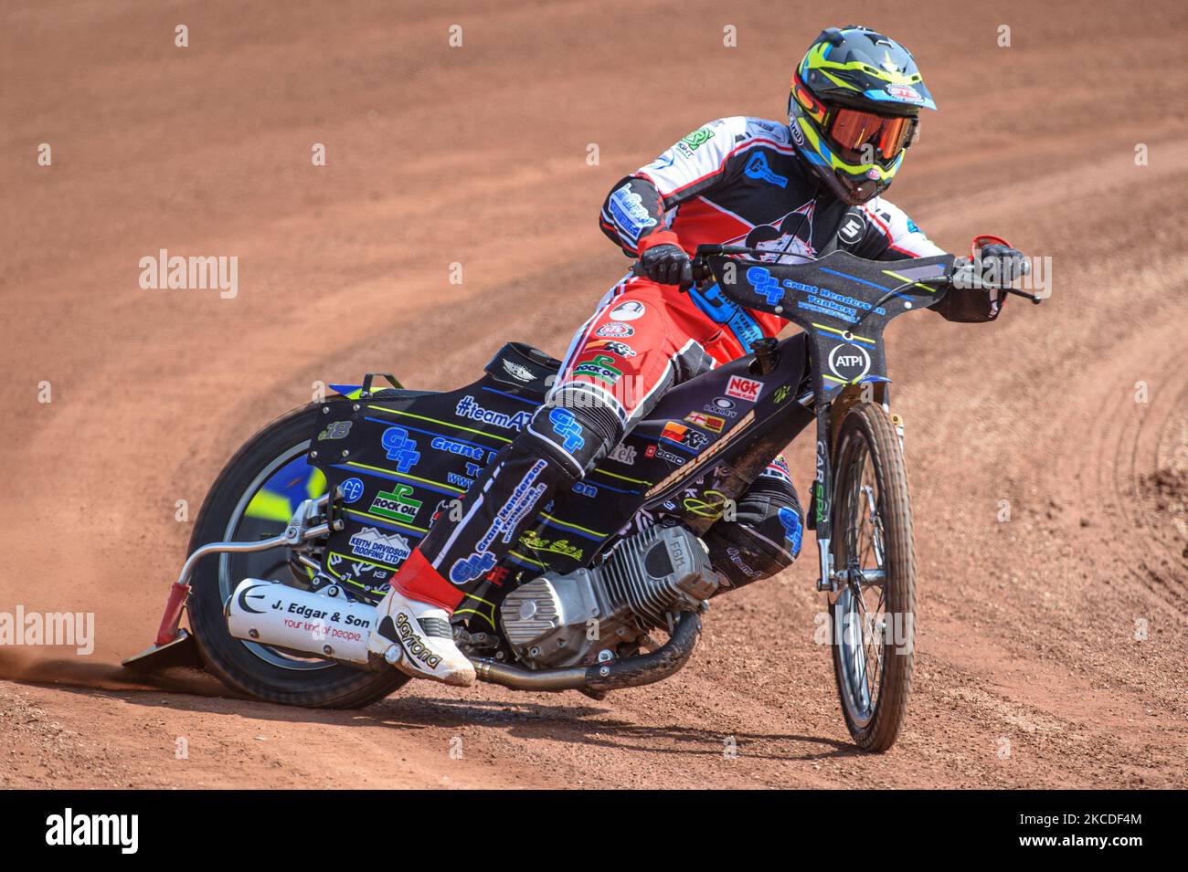 Kyle Bickley in action during the Belle Vue Experience training day at the National Speedway Stadium, Manchester, England on 25th April 2021. (Photo by Ian Charles/MI News/NurPhoto) Stock Photo