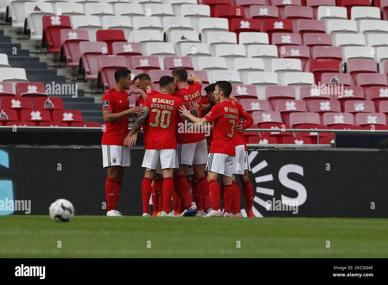 during the game for Liga NOS between SL Benfica and CD Santa Clara, at Estadio da Luz, Lisbon, Portugal, on 26, April 2021. (Photo by João Rico/NurPhoto) Stock Photo