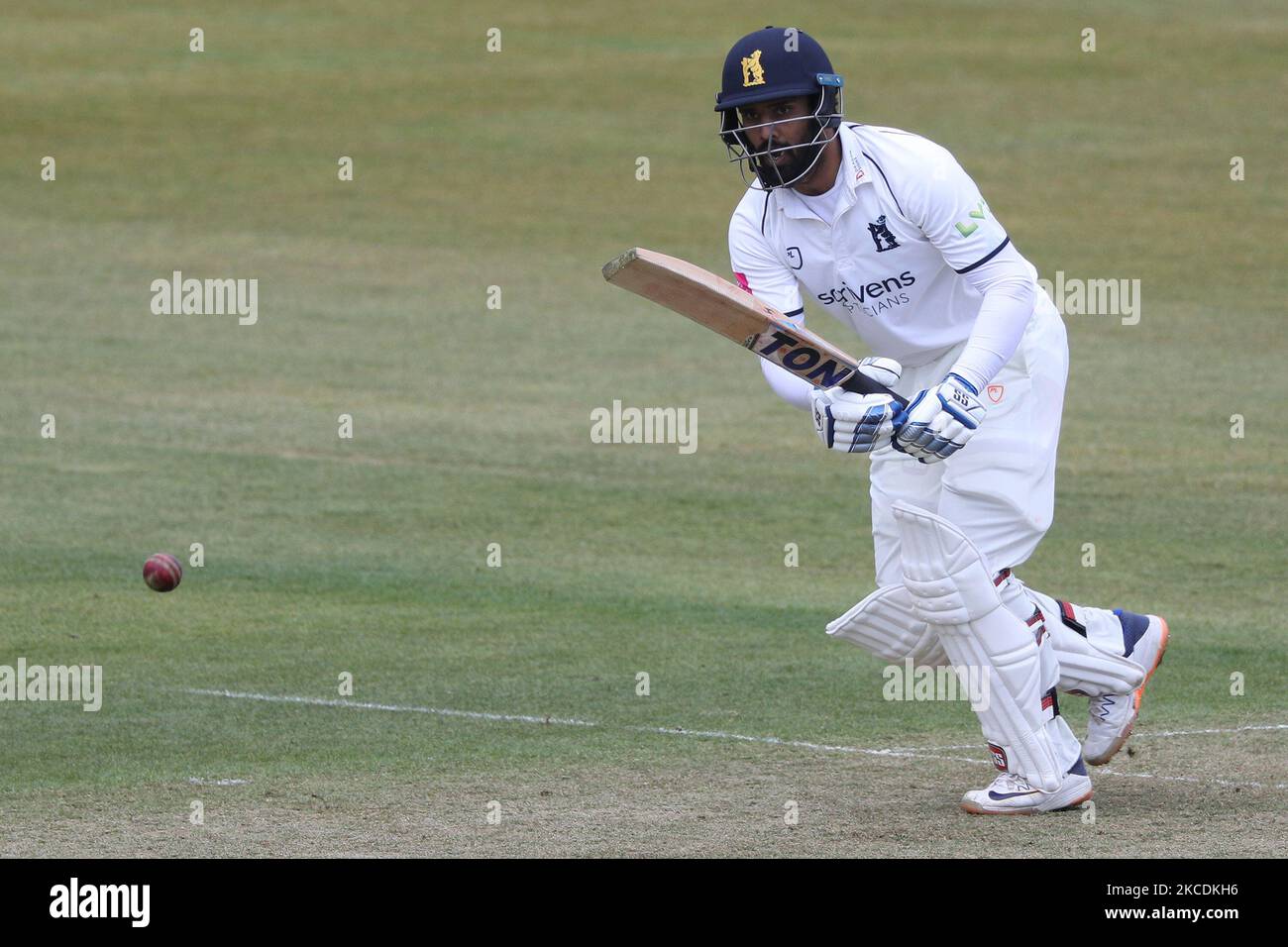 Hanuma Vihari of Warwickshire in batting action during the LV= County Championship match between Durham County Cricket Club and Warwickshire County Cricket Club at Emirates Riverside, Chester le Street, England on 29th April 2021. (Photo by Robert Smith/MI News/NurPhoto) Stock Photo