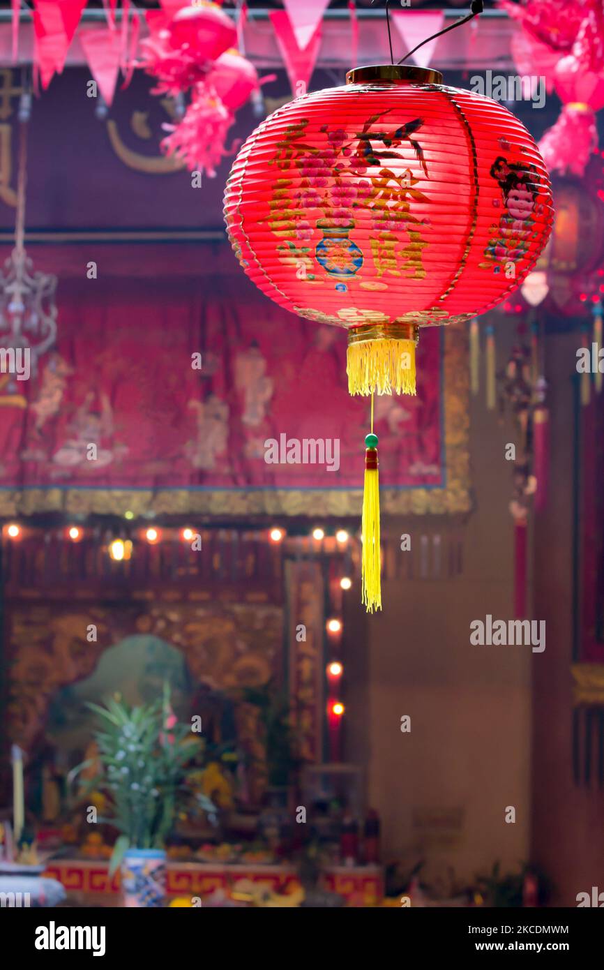 Chinese lantern in shrine Stock Photo