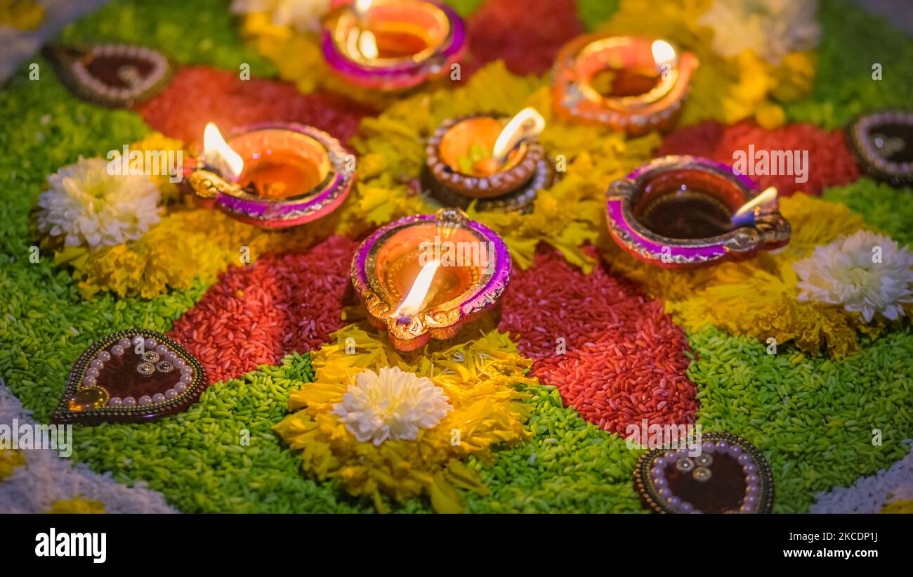 Diwali is a festival of lights celebrations by Hindus , Jains, Sikhs and some Buddhists Stock Photo