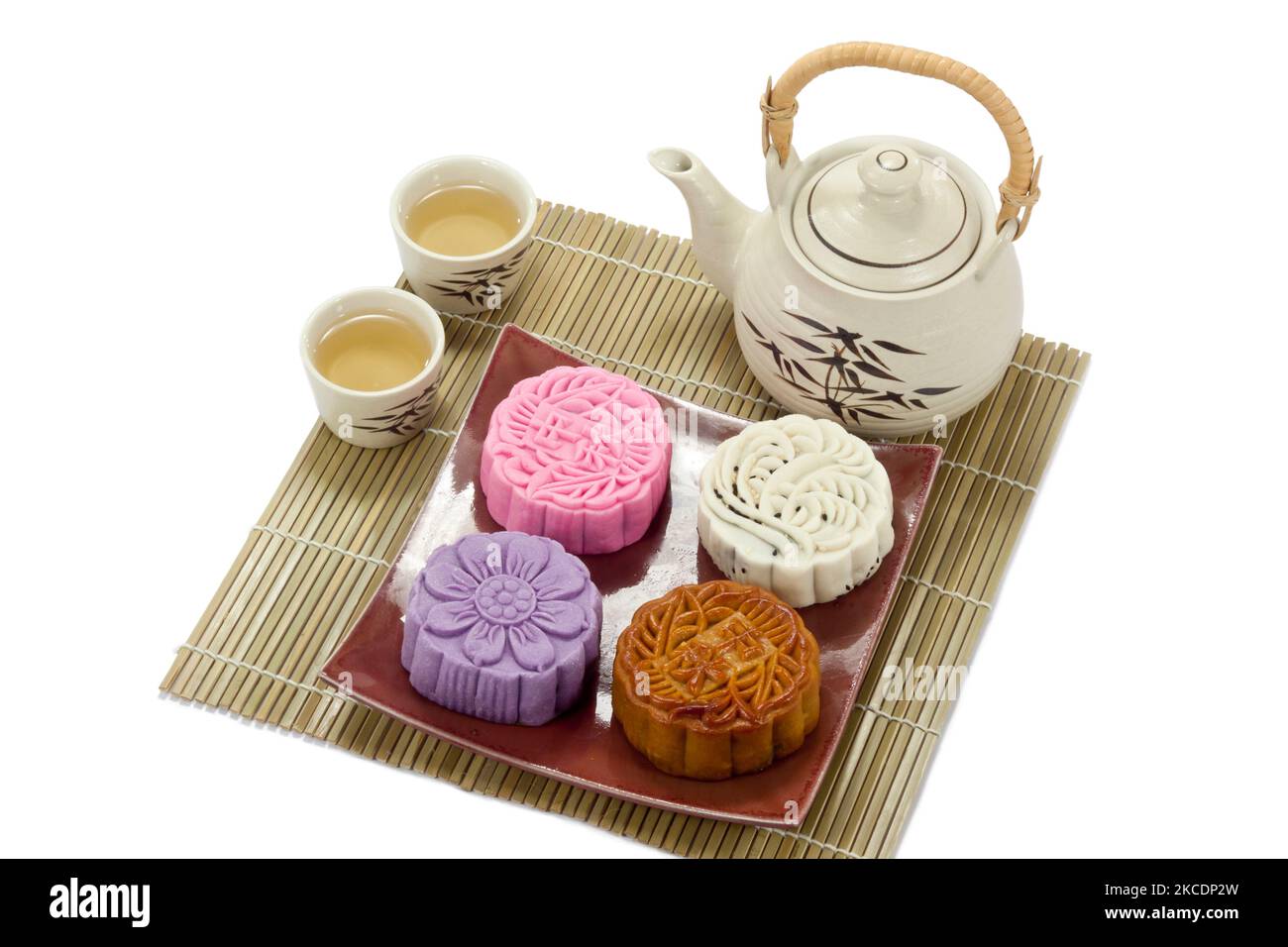 mooncake with tea Stock Photo