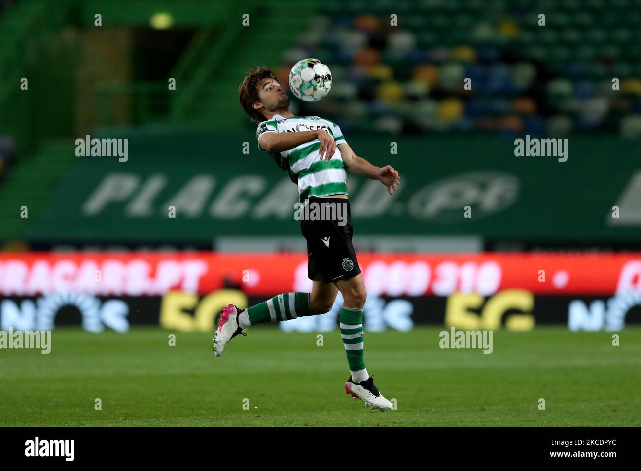 Daniel Braganca of Sporting CP in action during the Portuguese League football match between Sporting CP and CD Nacional at Jose Alvalade stadium in Lisbon, Portugal on May 1, 2021. (Photo by Pedro FiÃºza/NurPhoto) Stock Photo