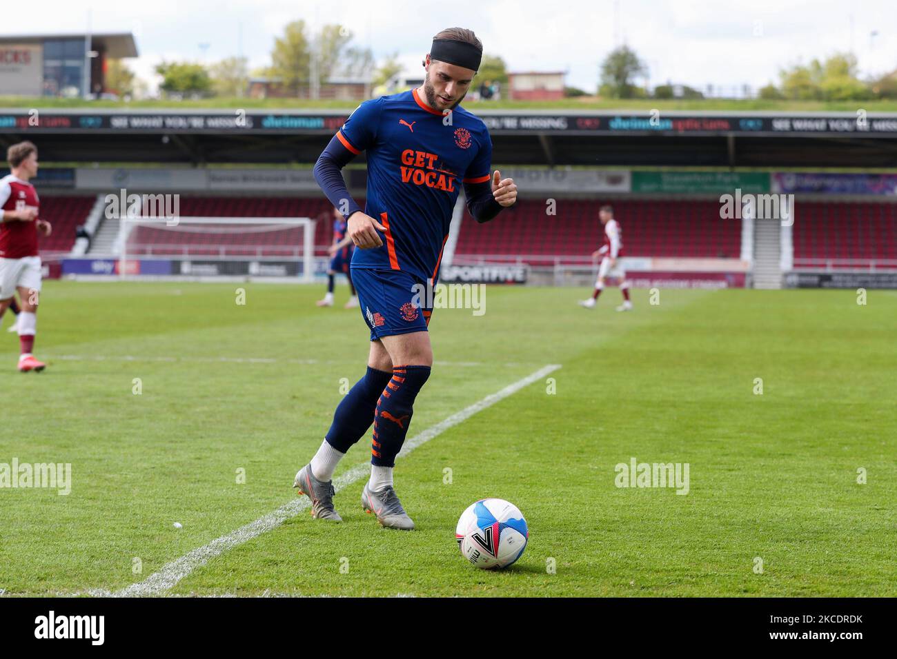 Blackpool's Luke Garbutt during the second half of the Sky Bet League One match between Northampton Town and Blackpool at the PTS Academy Stadium, Northampton on Saturday 1st May 2021. (Photo by John Cripps/MI News/NurPhoto) Stock Photo