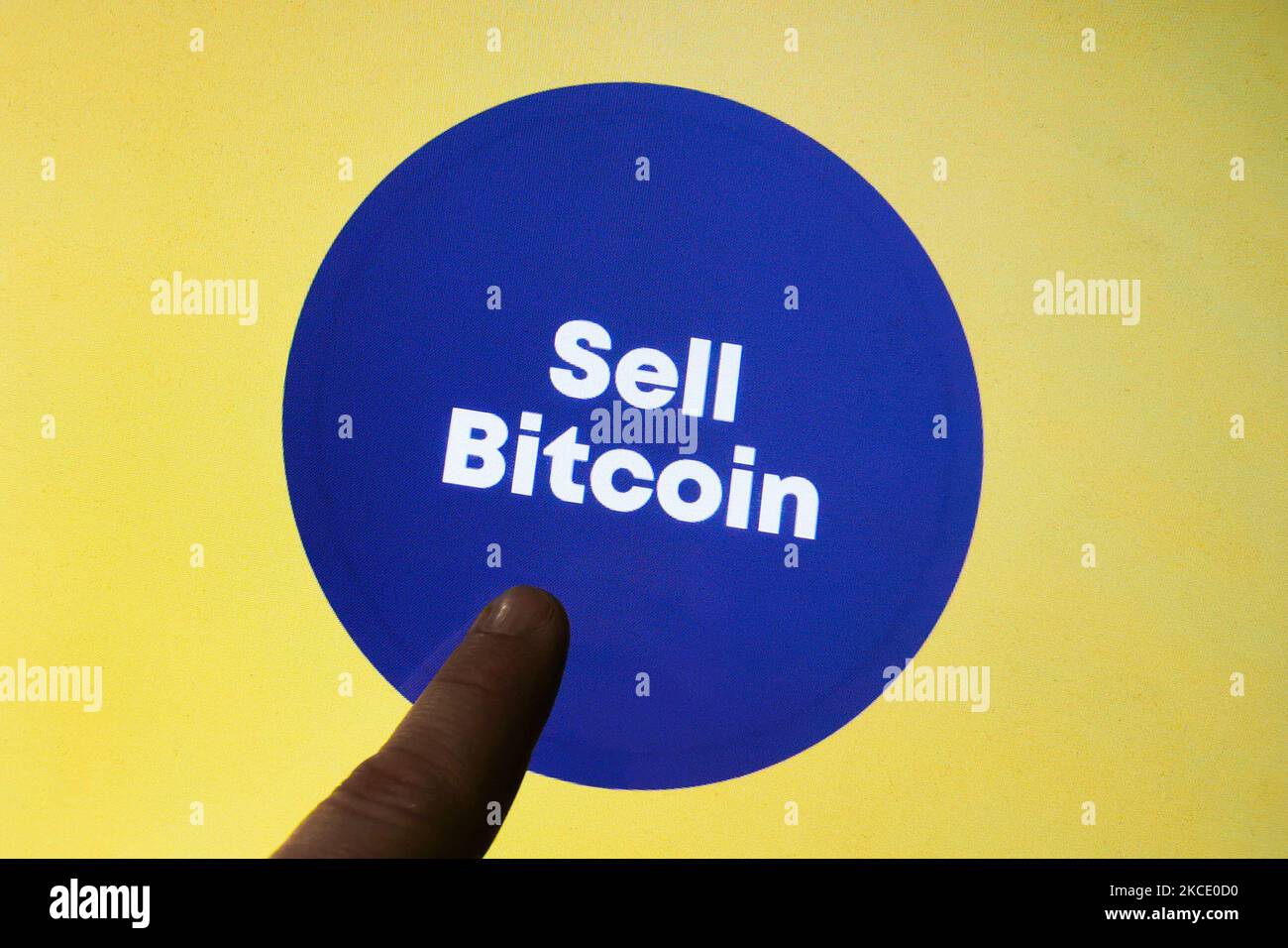 Selling Bitcoins at Bitcoin ATM near main railway station in Krakow, Poland  on May 2nd, 2021. (Photo by Beata Zawrzel/NurPhoto Stock Photo - Alamy