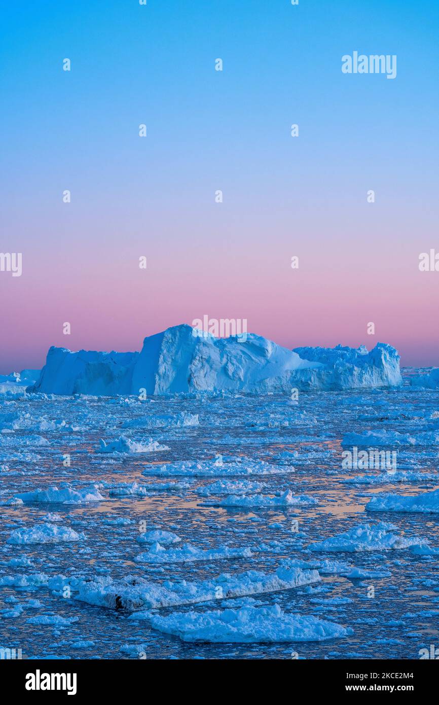 Icebergs near Ilulissat, Greenland. Climate change is having a profound ...