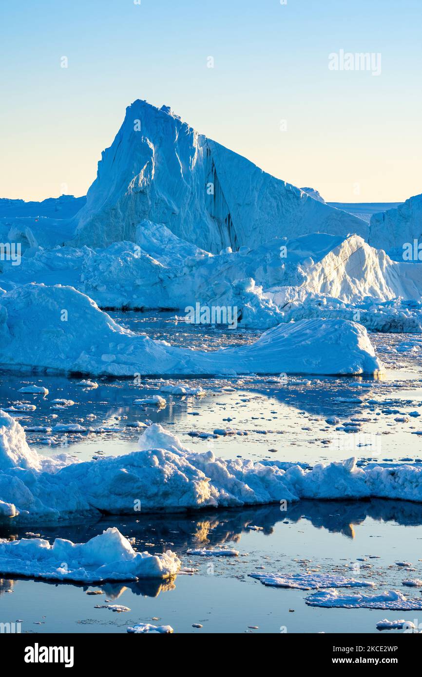 Icebergs near Ilulissat, Greenland. Climate change is having a profound ...