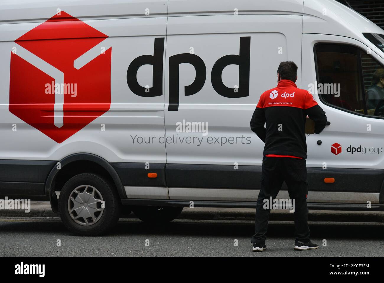 A DPD delivery van seen in Dublin city center during the COVID19