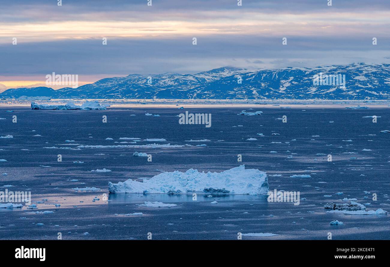 Icebergs near Ilulissat, Greenland. Climate change is having a profound ...
