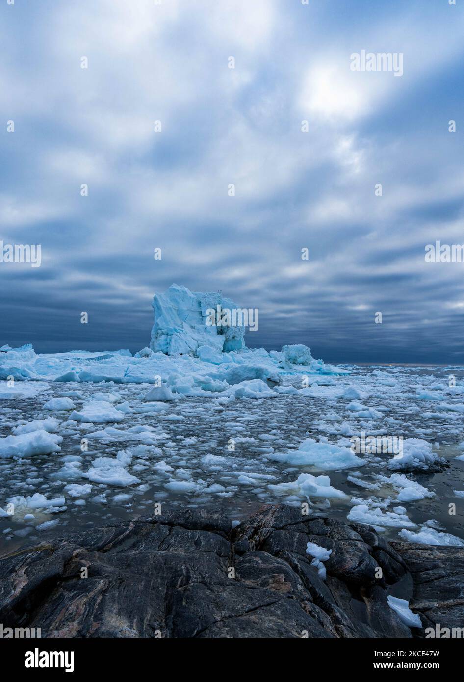 Icebergs near Ilulissat, Greenland. Climate change is having a profound ...