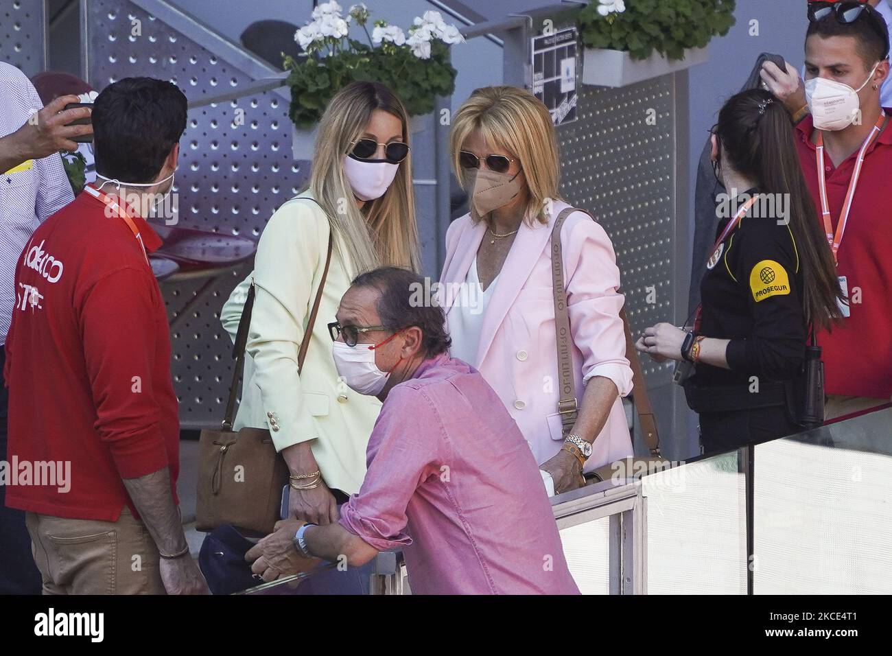 Maria Isabel Nadal and Ana Maria Parera attended the 2021 ATP Tour Madrid Open tennis tournament singles quarter-final match at the Caja Magica in Madrid on May 7, 2021 spain (Photo by Oscar Gonzalez/NurPhoto) Stock Photo