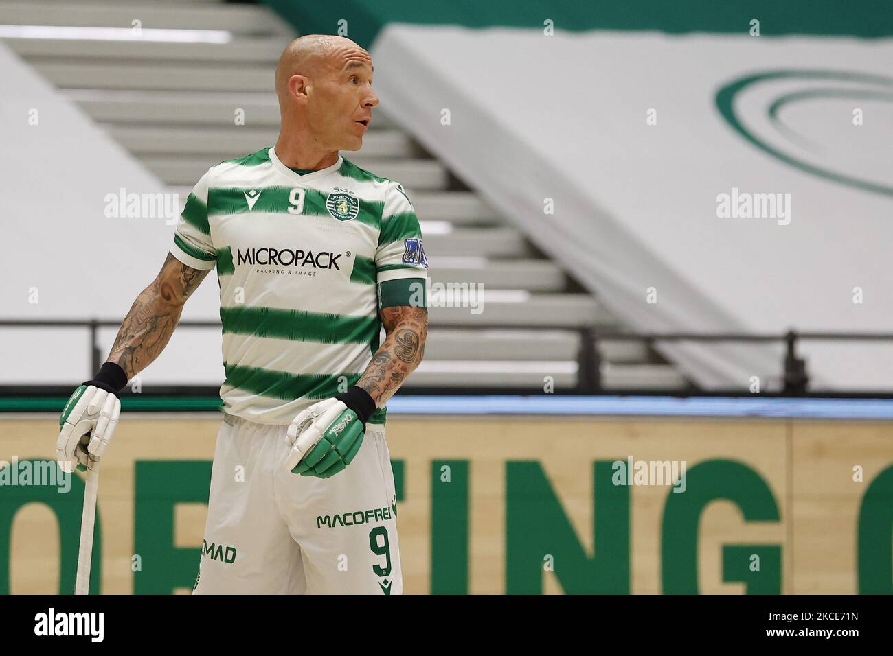Pedro Gil in action during the Rink Hockey playoffs 1st leg between ...
