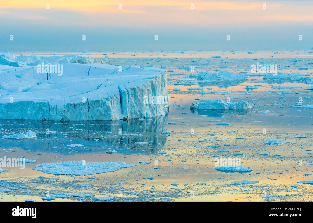 Icebergs near Ilulissat, Greenland. Climate change is having a profound ...