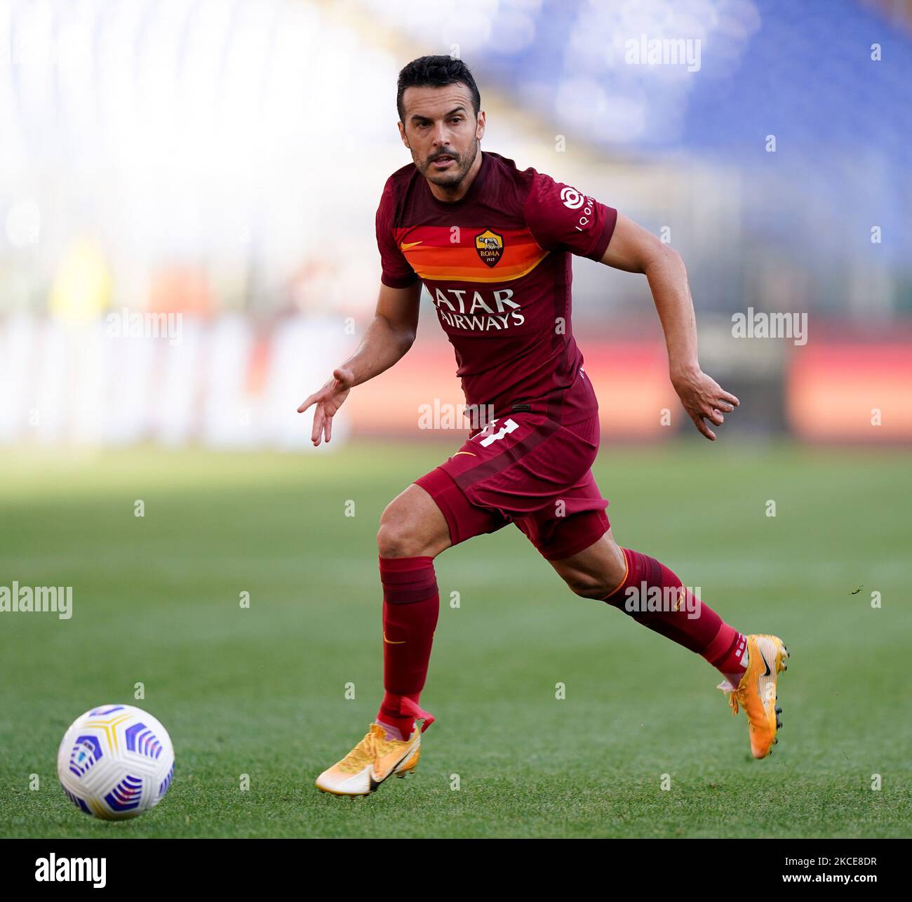 Pedro of AS Roma during the Serie A match between AS Roma and FC Crotone at Stadio Olimpico, Rome, Italy on 9 May 2021 (Photo by Giuseppe Maffia/NurPhoto) Stock Photo