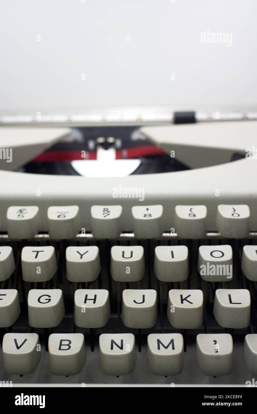 old style vintage typewriter for message or concepts. Stock Photo