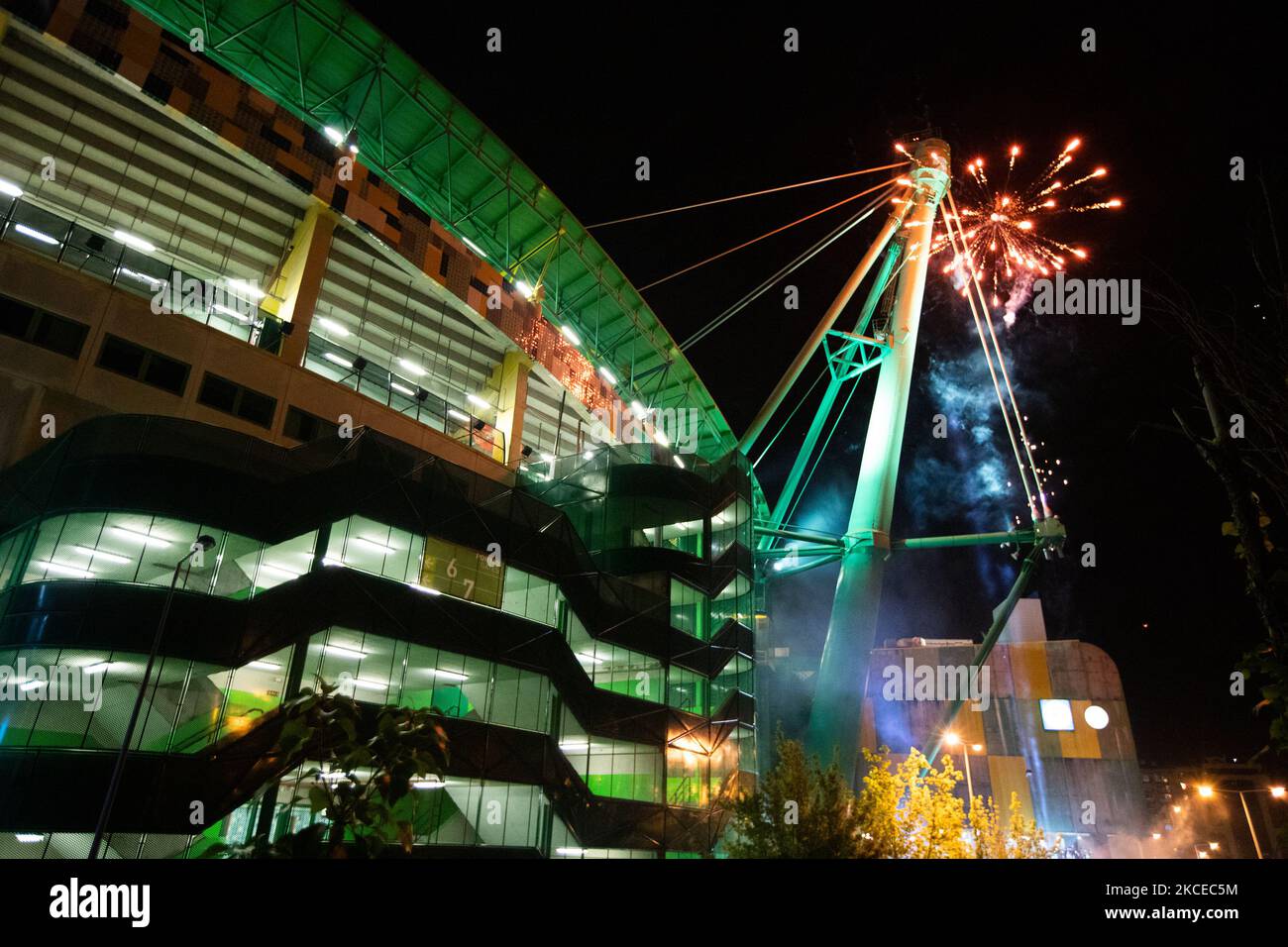 Sporting football team and thousands of fans celebrate the Portuguese