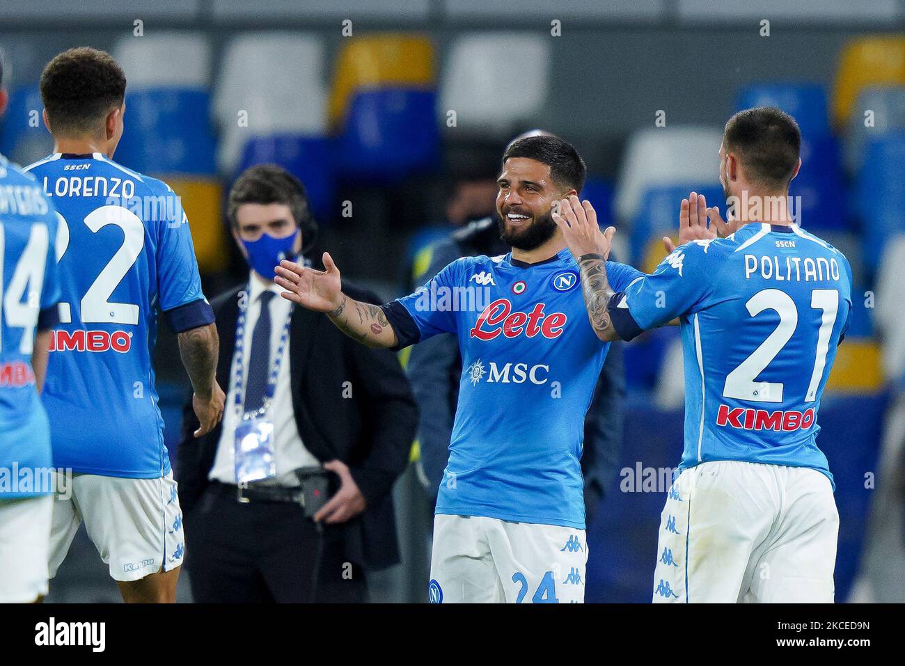 Lorenzo Insigne of SSC Napoli celebrates scoring their side's