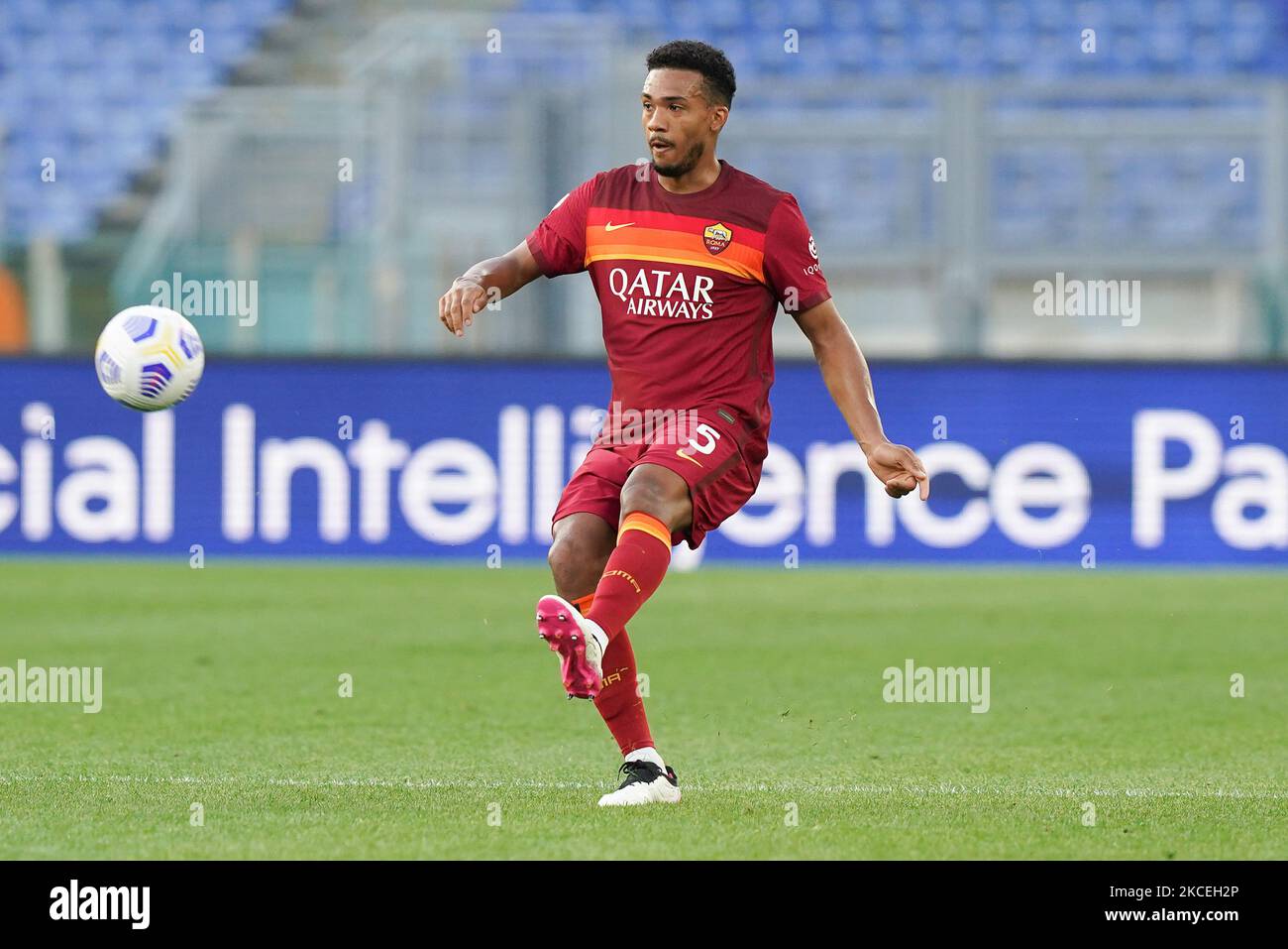 Juan Jesus of AS Roma during the Serie A match between AS Roma and FC Crotone at Stadio Olimpico, Rome, Italy on 9 May 2021 (Photo by Giuseppe Maffia/NurPhoto) Stock Photo