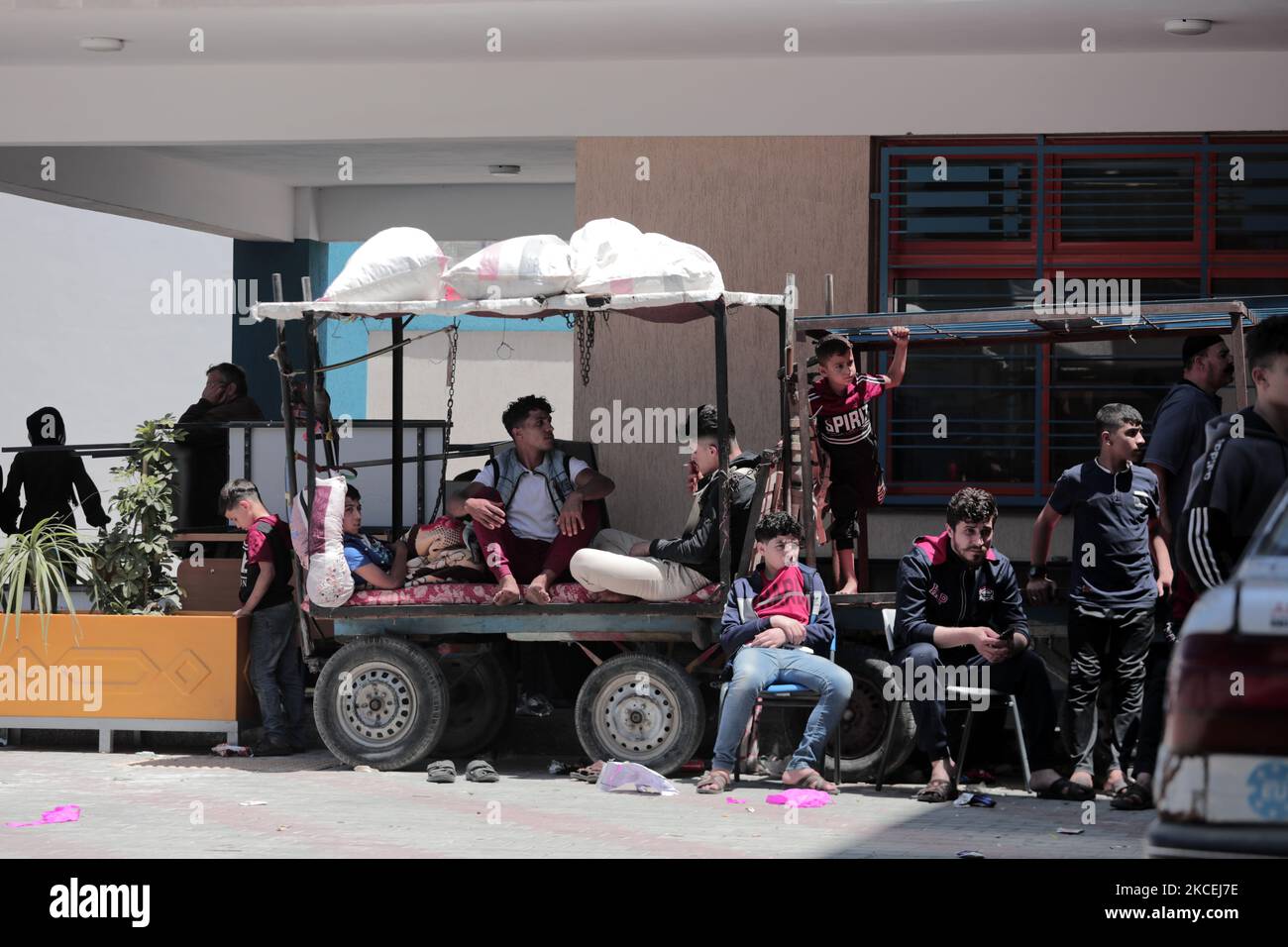 People seek refuge at a United Nations Relief and Works Agency school
