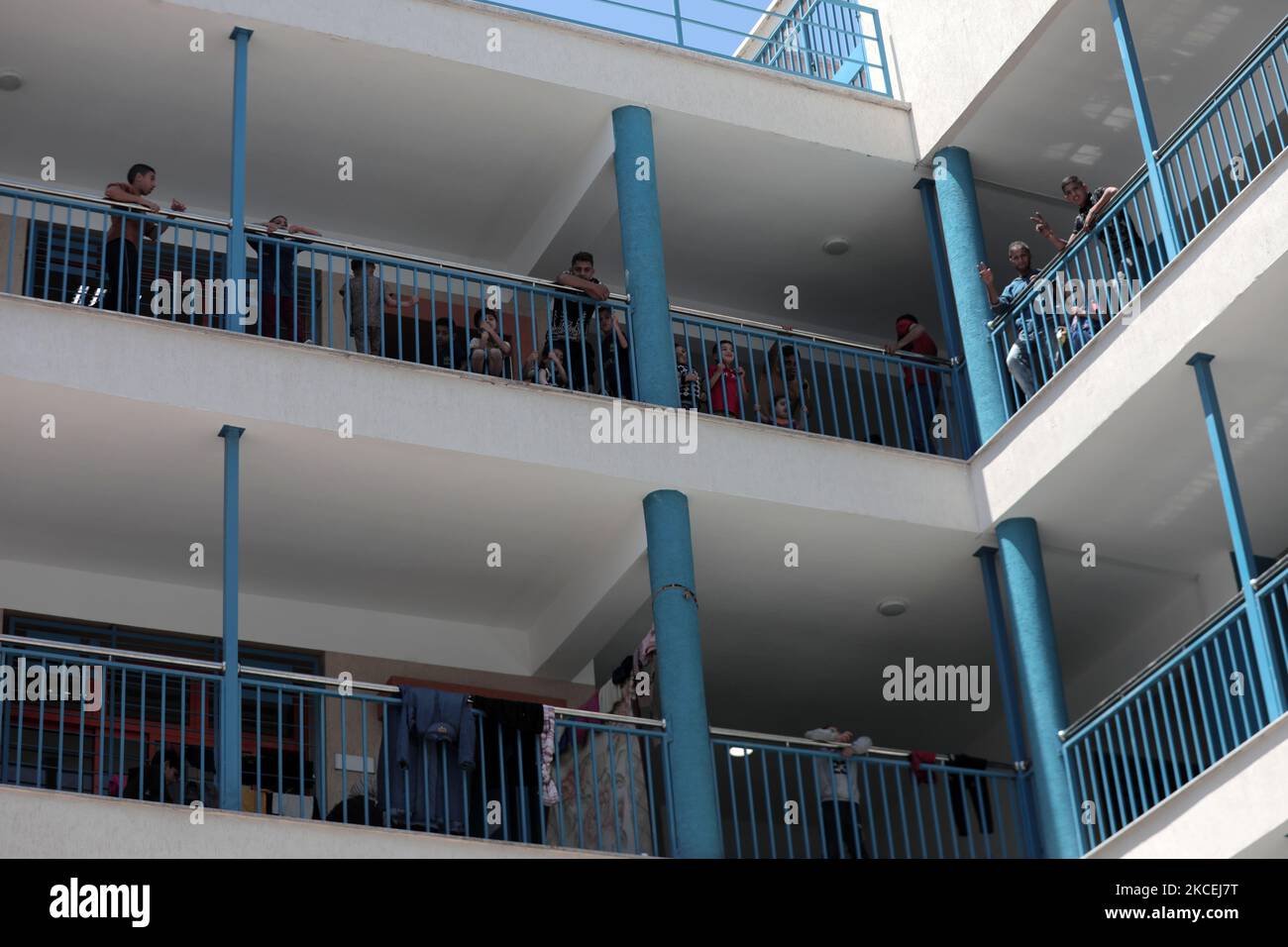 People seek refuge at a United Nations Relief and Works Agency school