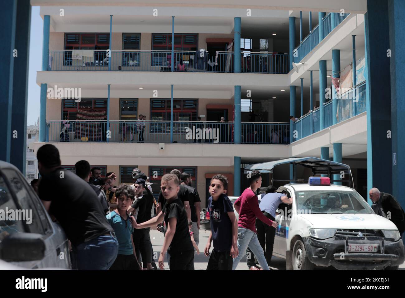 People seek refuge at a United Nations Relief and Works Agency school