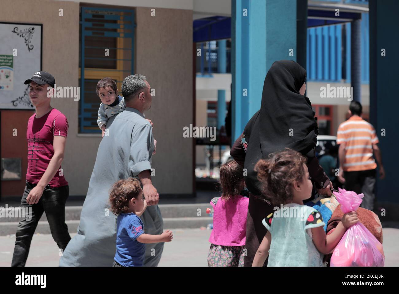 People seek refuge at a United Nations Relief and Works Agency school